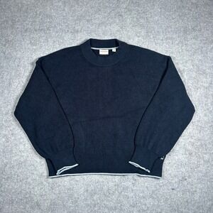Scotch & Soda Sweater Mens Large Large Navy Blue Ribbed Knit Pullover Crewneck